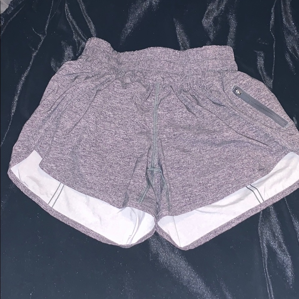Never worn, charcoal gray, size 2 lululemon shorts